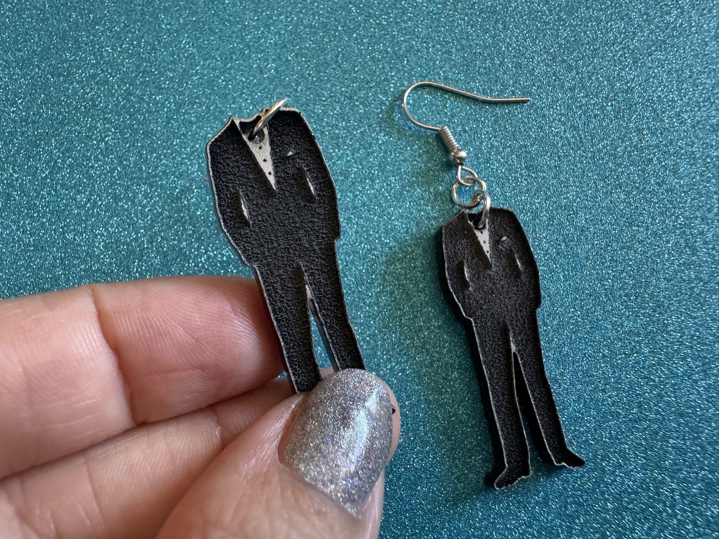 Fancy Suit Earrings: Laser Cut Acrylic Suit, Groom Gift, Formal Trousers, Pants, Bow Tie, Novelty, Gag Gift, Best Gifts for Her/Him/Them