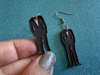 Fancy Suit Earrings: Laser Cut Acrylic Suit, Groom Gift, Formal Trousers, Pants, Bow Tie, Novelty, Gag Gift, Best Gifts for Her/Him/Them