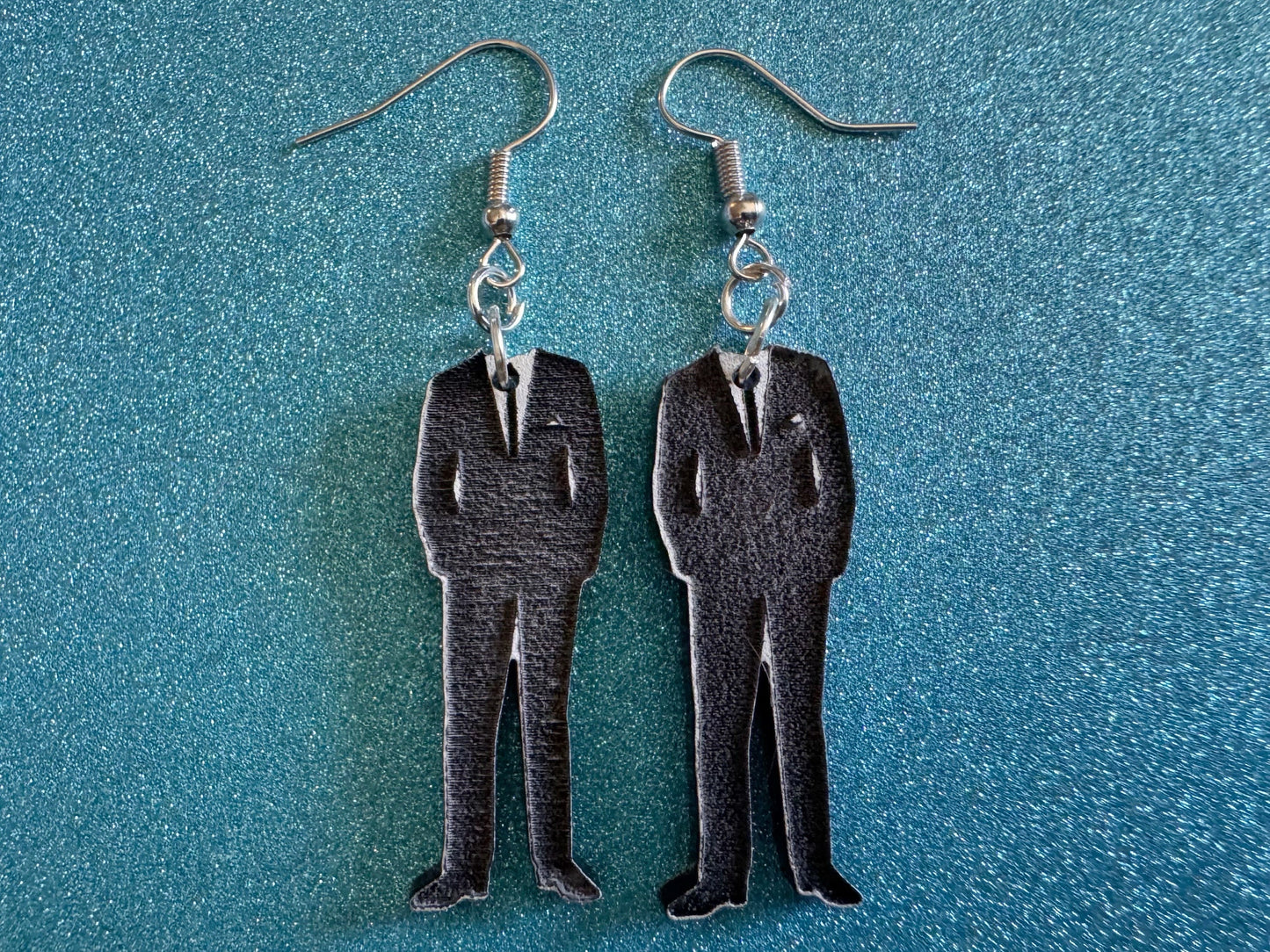 Fancy Suit Earrings: Laser Cut Acrylic Suit, Groom Gift, Formal Trousers, Pants, Suit & Tie, Novelty, Gag Gift, Best Gifts for Her/Him/Them