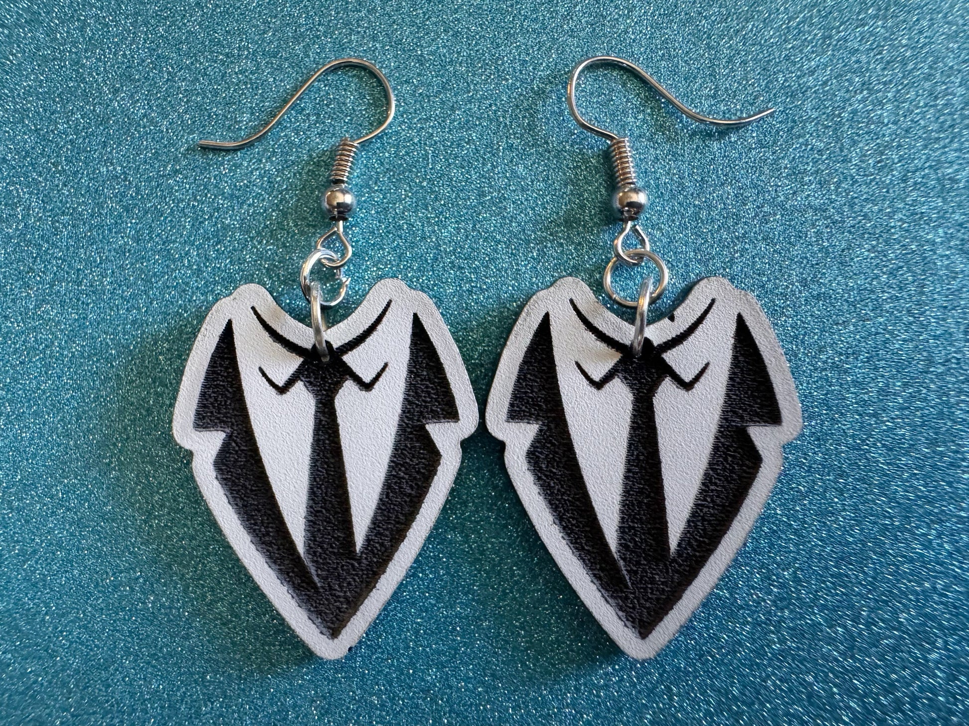 Fancy Suit Earrings: Laser Cut Acrylic Suit, Groom Gift, Formal Trousers, Pants, Suit & Tie, Novelty, Gag Gift, Best Gifts for Her/Him/Them