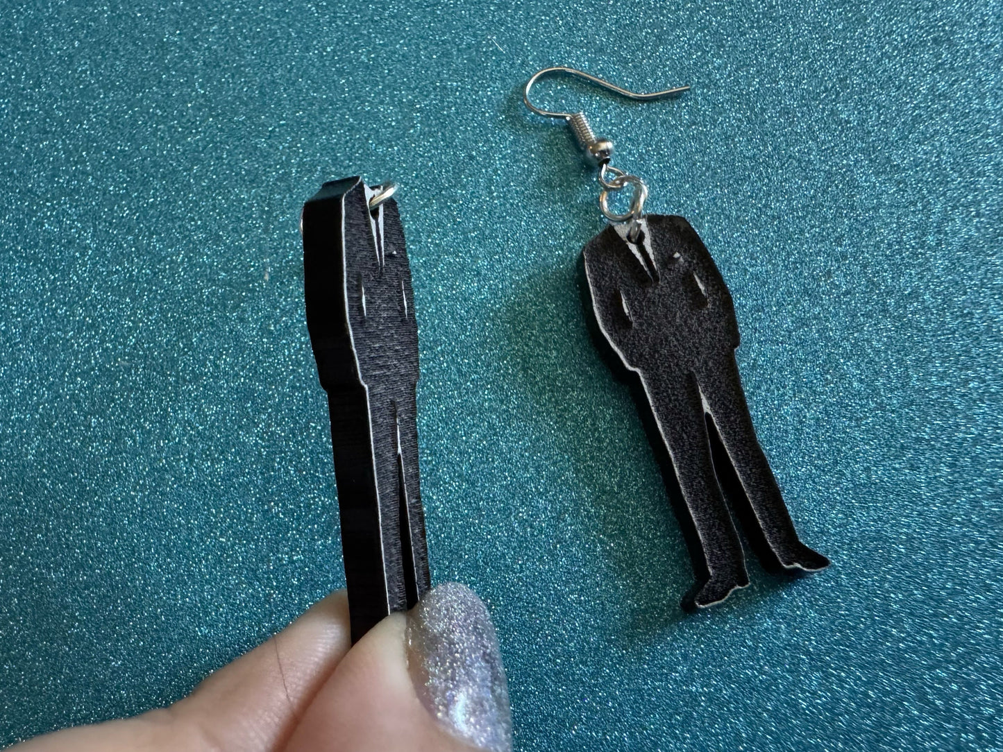 Fancy Suit Earrings: Laser Cut Acrylic Suit, Groom Gift, Formal Trousers, Pants, Suit & Tie, Novelty, Gag Gift, Best Gifts for Her/Him/Them
