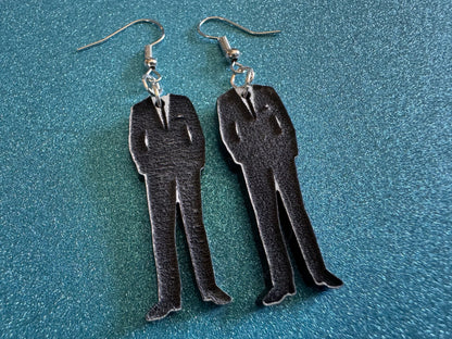 Fancy Suit Earrings: Laser Cut Acrylic Suit, Groom Gift, Formal Trousers, Pants, Suit & Tie, Novelty, Gag Gift, Best Gifts for Her/Him/Them