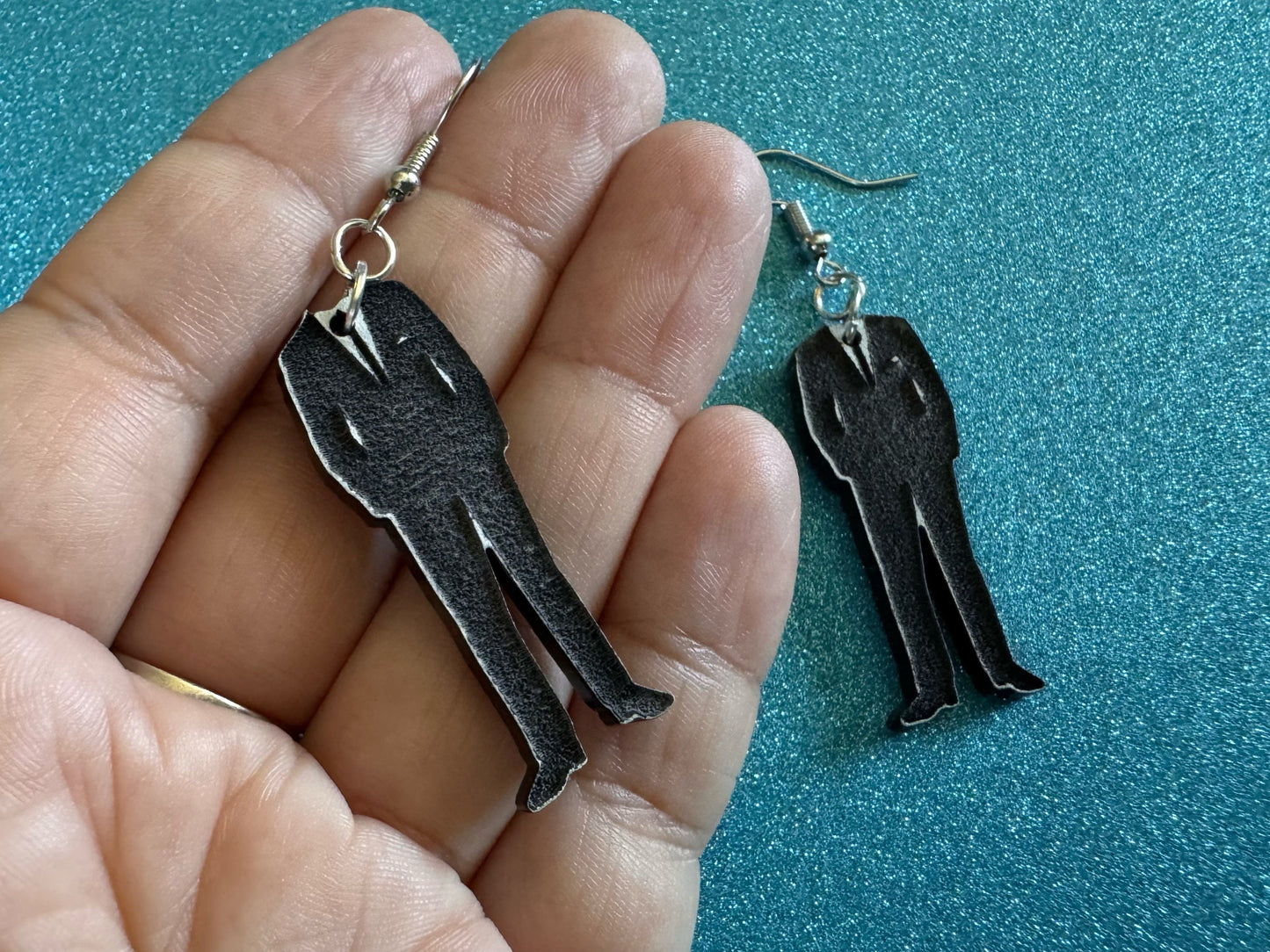 Fancy Suit Earrings: Laser Cut Acrylic Suit, Groom Gift, Formal Trousers, Pants, Suit & Tie, Novelty, Gag Gift, Best Gifts for Her/Him/Them