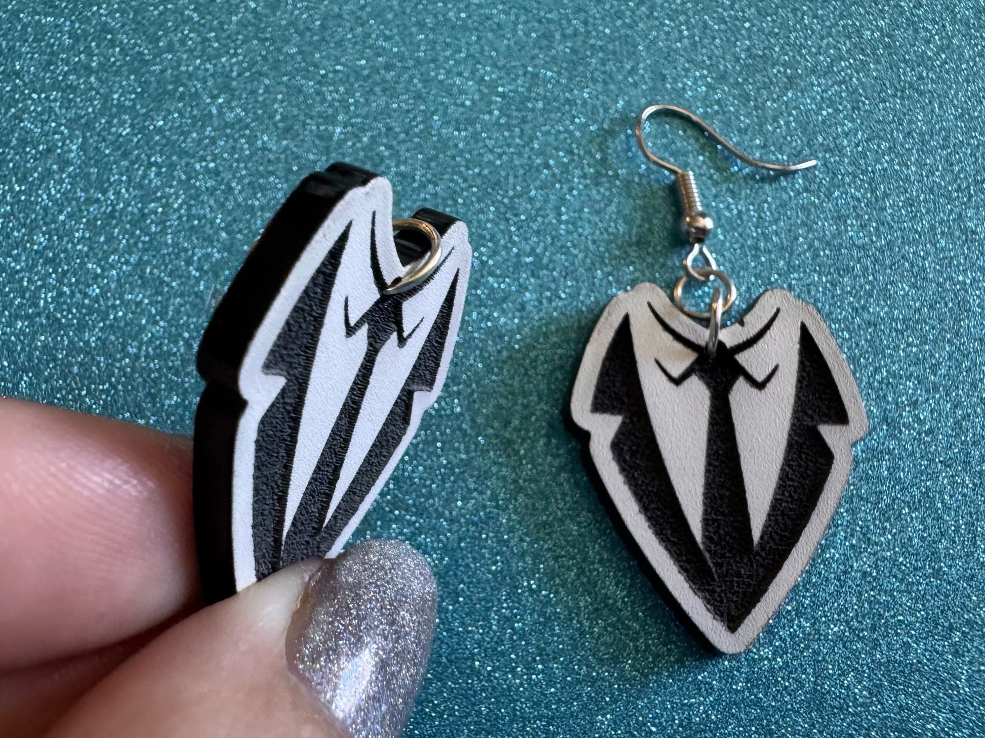 Fancy Suit Earrings: Laser Cut Acrylic Suit, Groom Gift, Formal Trousers, Pants, Suit & Tie, Novelty, Gag Gift, Best Gifts for Her/Him/Them