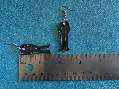 Fancy Suit Earrings: Laser Cut Acrylic Suit, Groom Gift, Formal Trousers, Pants, Suit & Tie, Novelty, Gag Gift, Best Gifts for Her/Him/Them