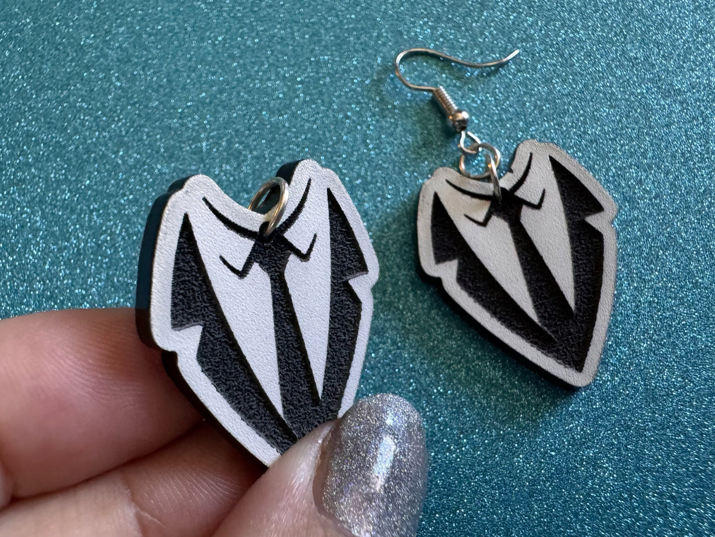 Fancy Suit Earrings: Laser Cut Acrylic Suit, Groom Gift, Formal Trousers, Pants, Suit & Tie, Novelty, Gag Gift, Best Gifts for Her/Him/Them