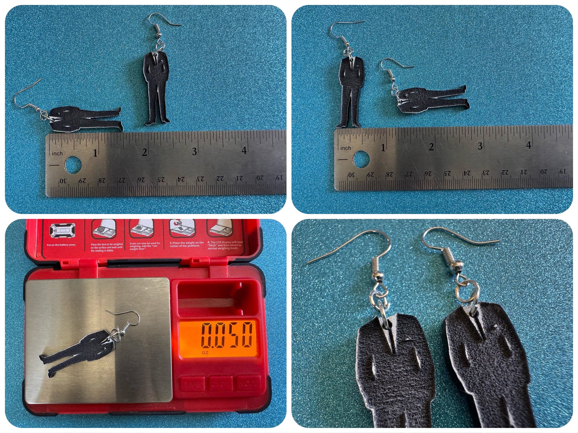Fancy Suit Earrings: Laser Cut Acrylic Suit, Groom Gift, Formal Trousers, Pants, Suit & Tie, Novelty, Gag Gift, Best Gifts for Her/Him/Them