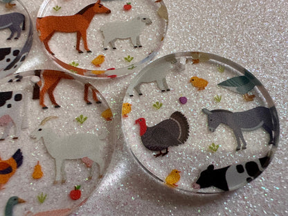 Farm Animal Earrings: Laser Cut Acrylic Animals, Cow, Donkey, Duck, Horse, Goats, Pig, Turkey, Chicken, Farmer, Best Gifts for Her/Him/Them