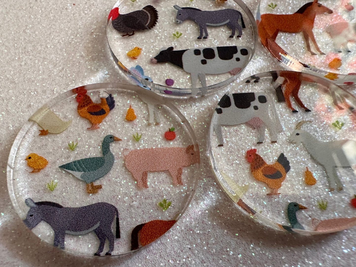 Farm Animal Earrings: Laser Cut Acrylic Animals, Cow, Donkey, Duck, Horse, Goats, Pig, Turkey, Chicken, Farmer, Best Gifts for Her/Him/Them