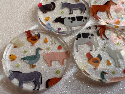 Farm Animal Earrings: Laser Cut Acrylic Animals, Cow, Donkey, Duck, Horse, Goats, Pig, Turkey, Chicken, Farmer, Best Gifts for Her/Him/Them