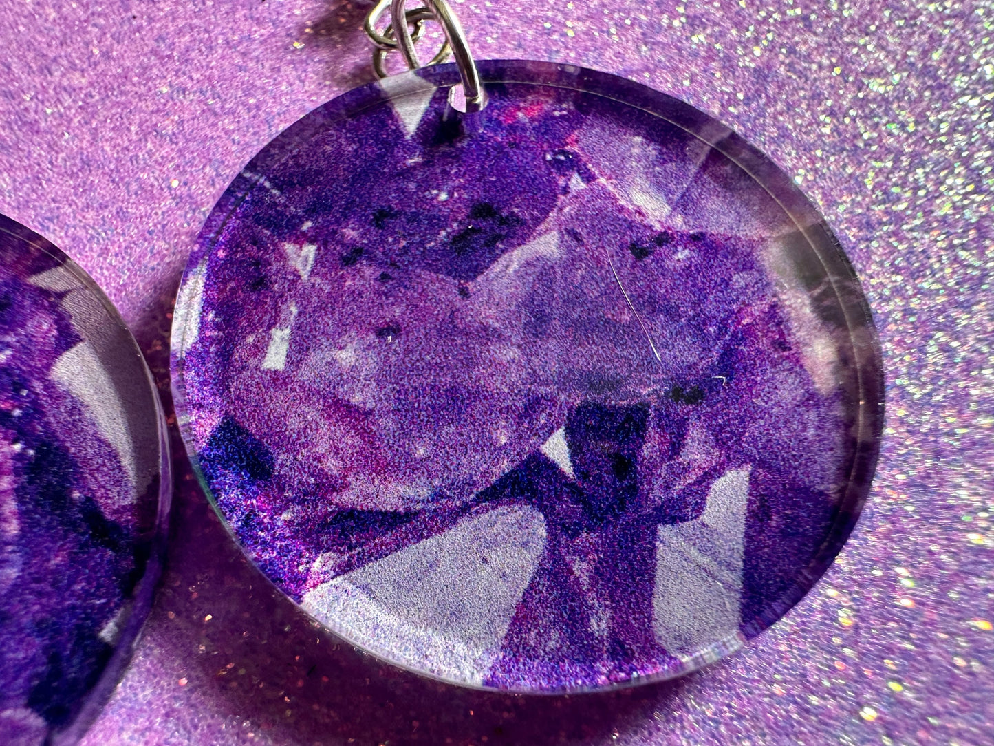 Faux Amethyst Earrings: Laser Cut Acrylic Purple Crystals (Imitation), Purple Earrings, Mother's Day Gift, Love, Best Gifts for Her/Him/Them