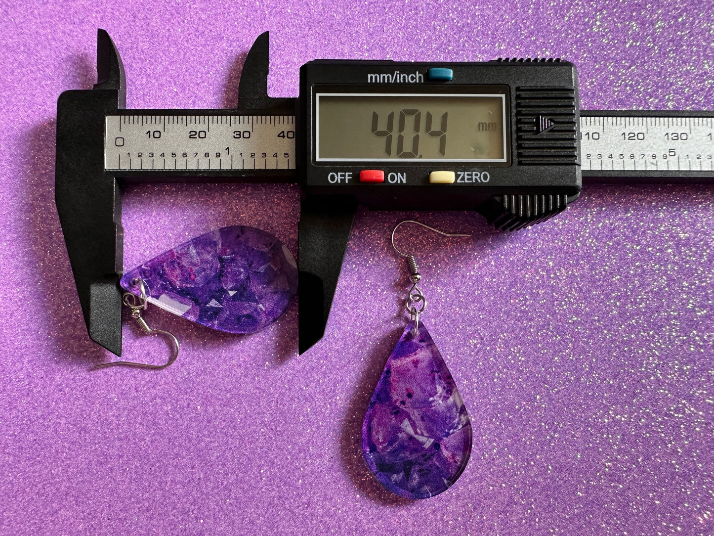 Faux Amethyst Earrings: Laser Cut Acrylic Purple Crystals (Imitation), Purple Earrings, Mother's Day Gift, Love, Best Gifts for Her/Him/Them
