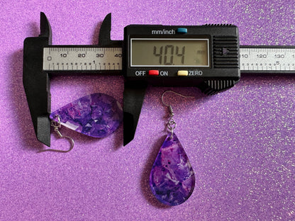 Faux Amethyst Earrings: Laser Cut Acrylic Purple Crystals (Imitation), Purple Earrings, Mother's Day Gift, Love, Best Gifts for Her/Him/Them