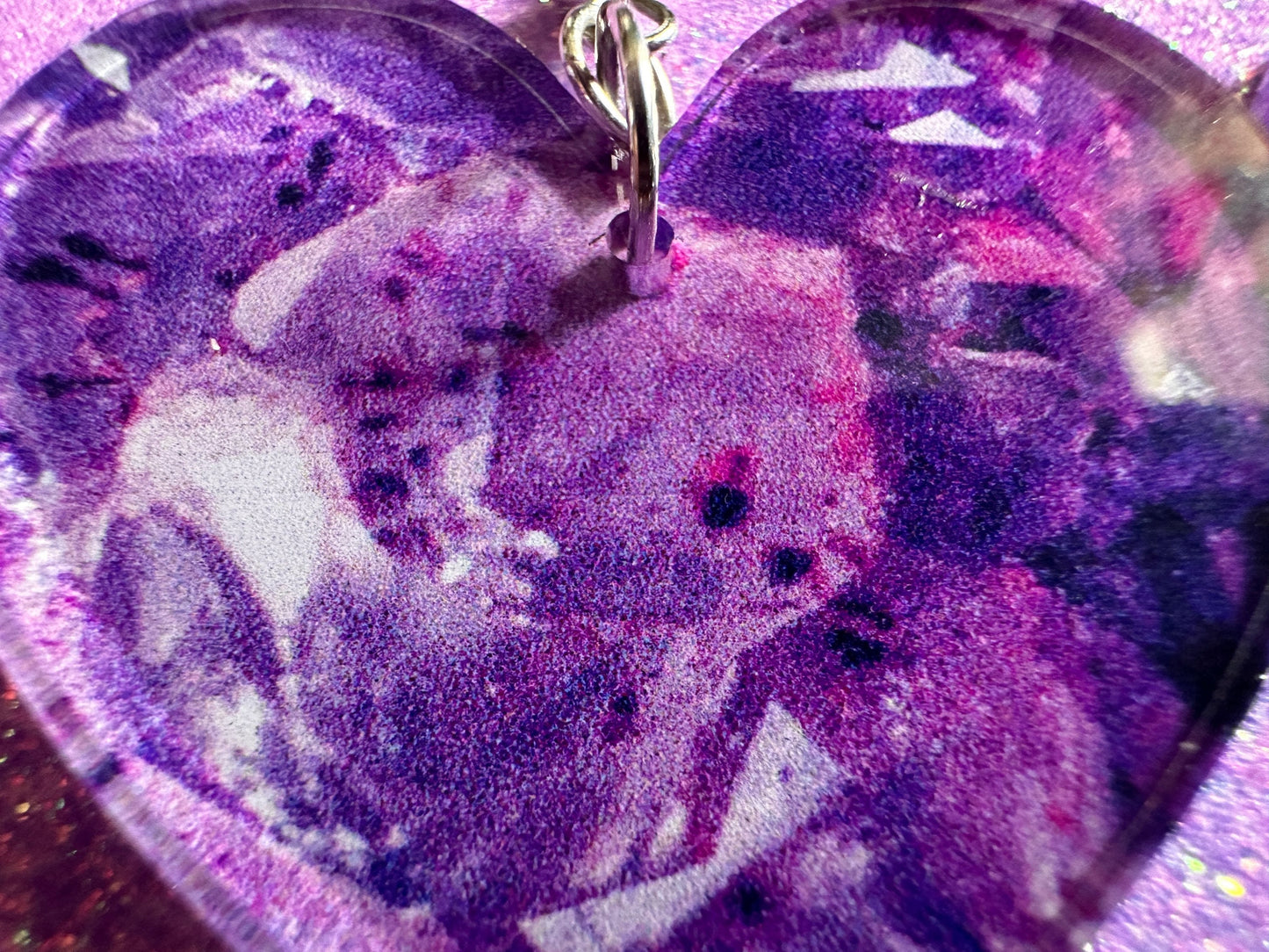 Faux Amethyst Earrings: Laser Cut Acrylic Purple Crystals (Imitation), Purple Earrings, Mother's Day Gift, Love, Best Gifts for Her/Him/Them