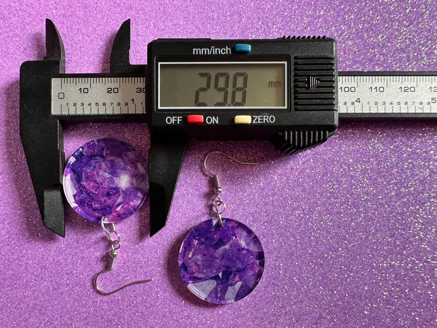 Faux Amethyst Earrings: Laser Cut Acrylic Purple Crystals (Imitation), Purple Earrings, Mother's Day Gift, Love, Best Gifts for Her/Him/Them