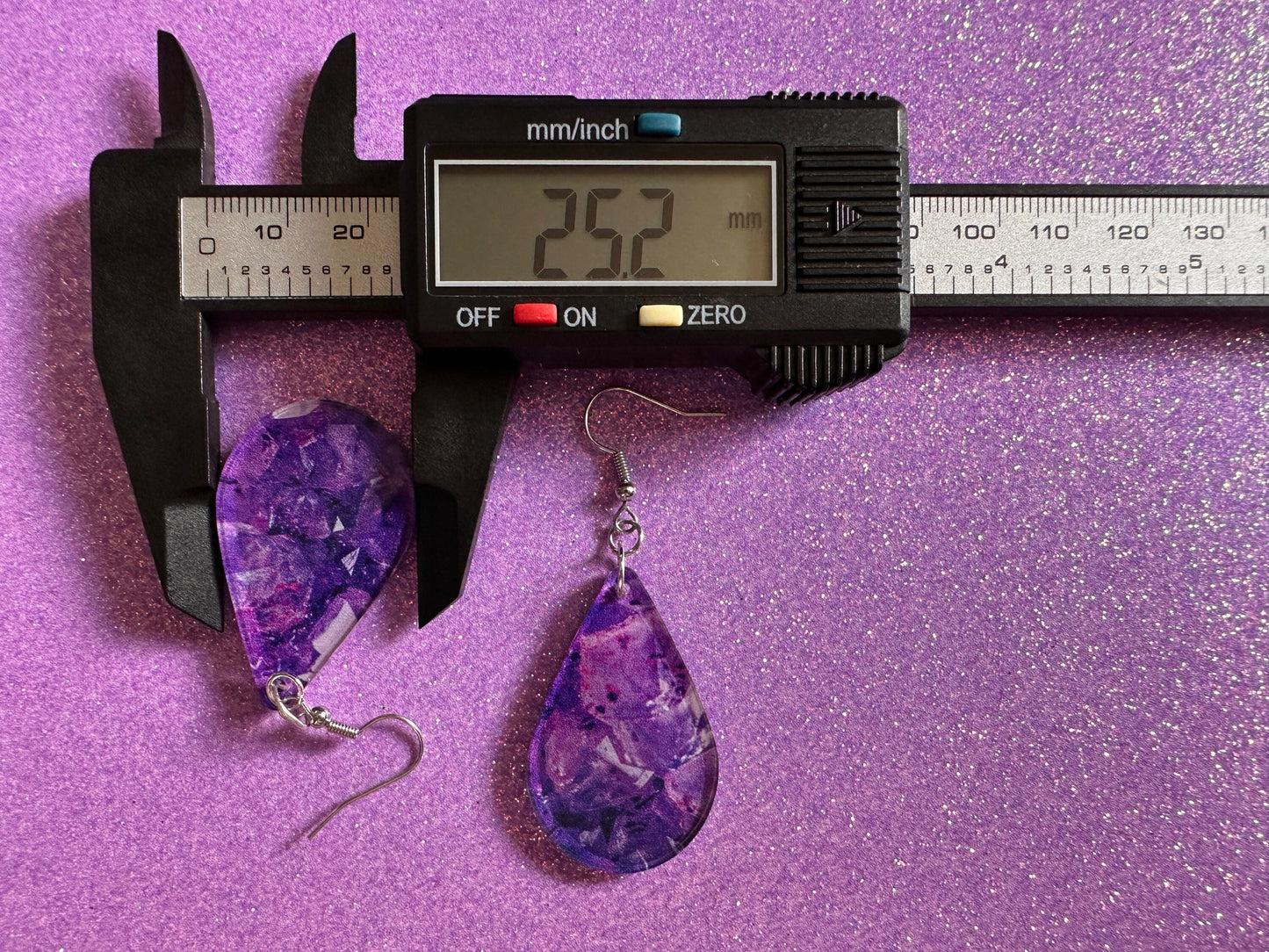 Faux Amethyst Earrings: Laser Cut Acrylic Purple Crystals (Imitation), Purple Earrings, Mother's Day Gift, Love, Best Gifts for Her/Him/Them