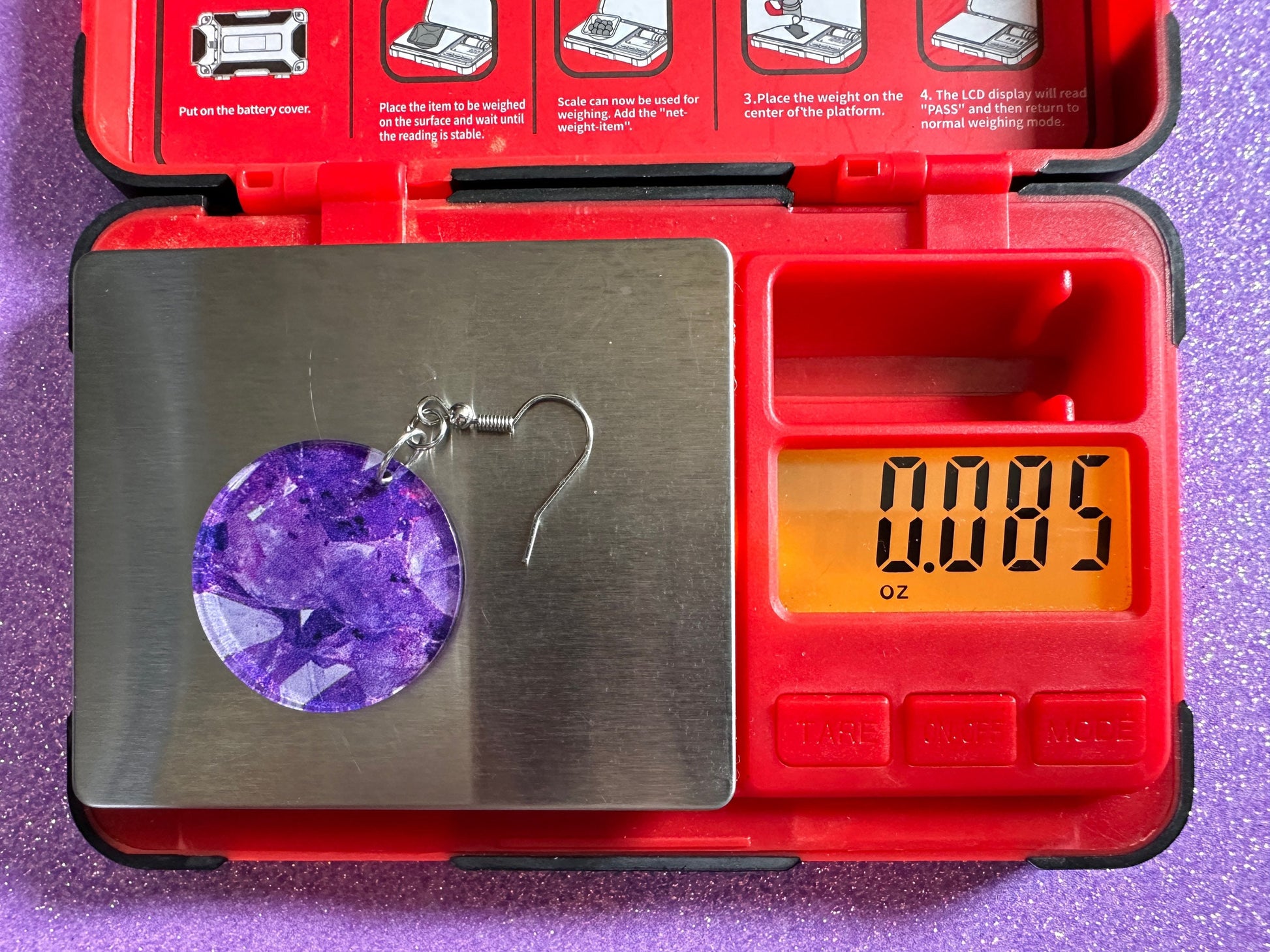 Faux Amethyst Earrings: Laser Cut Acrylic Purple Crystals (Imitation), Purple Earrings, Mother's Day Gift, Love, Best Gifts for Her/Him/Them