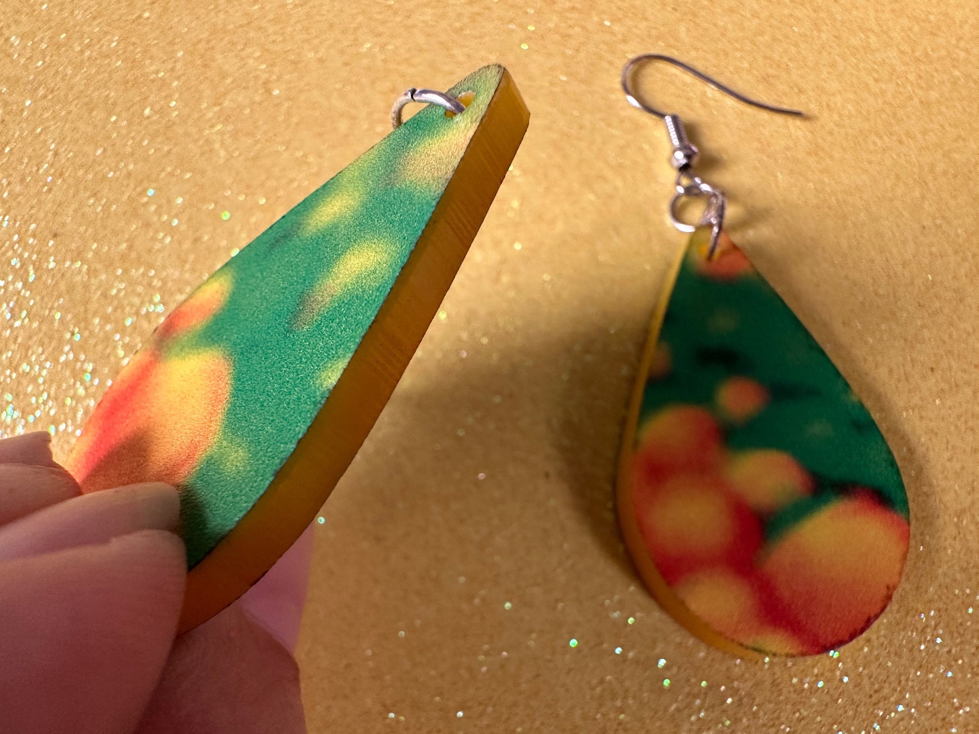 Faux Chameleon Earrings: Laser Cut Acrylic Chameleon Animal Print, Chameleons, Reptile, Zoo, Colorful, Tropical, Best Gifts for Her/Him/Them