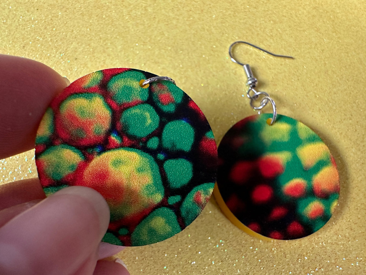 Faux Chameleon Earrings: Laser Cut Acrylic Chameleon Animal Print, Chameleons, Reptile, Zoo, Colorful, Tropical, Best Gifts for Her/Him/Them