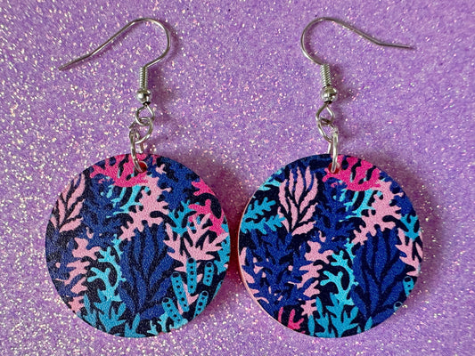Faux Coral Earrings: Laser Cut Acrylic Coral Reef, Ocean, Diving, Tropical, Underwater, Aquarium, Marine, Best Gifts for Her/Him/Them