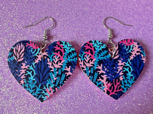 Faux Coral Earrings: Laser Cut Acrylic Coral Reef, Ocean, Diving, Tropical, Underwater, Aquarium, Marine, Best Gifts for Her/Him/Them