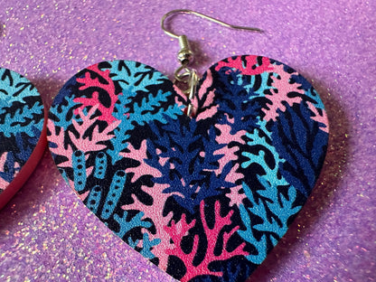 Faux Coral Earrings: Laser Cut Acrylic Coral Reef, Ocean, Diving, Tropical, Underwater, Aquarium, Marine, Best Gifts for Her/Him/Them