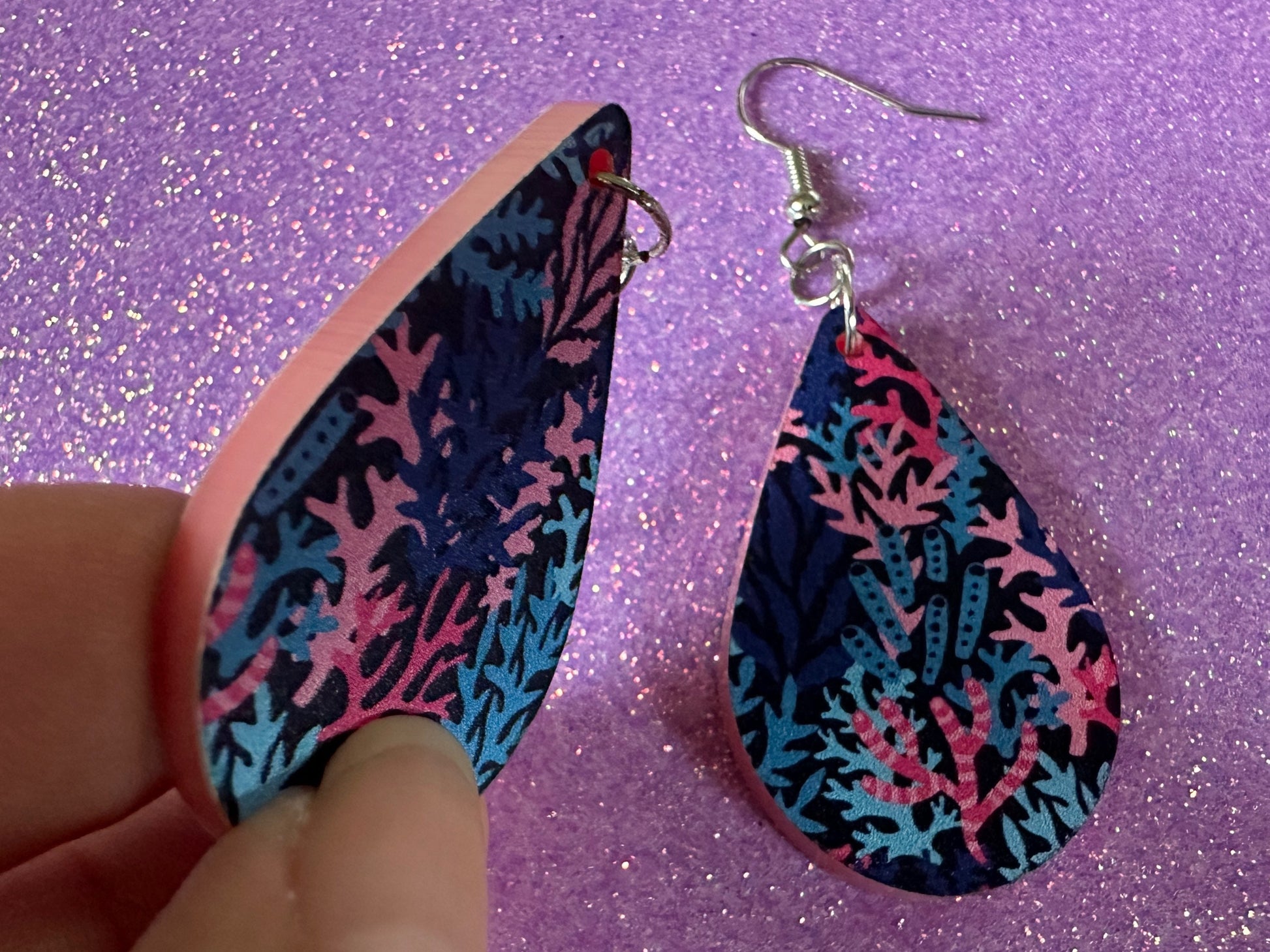 Faux Coral Earrings: Laser Cut Acrylic Coral Reef, Ocean, Diving, Tropical, Underwater, Aquarium, Marine, Best Gifts for Her/Him/Them