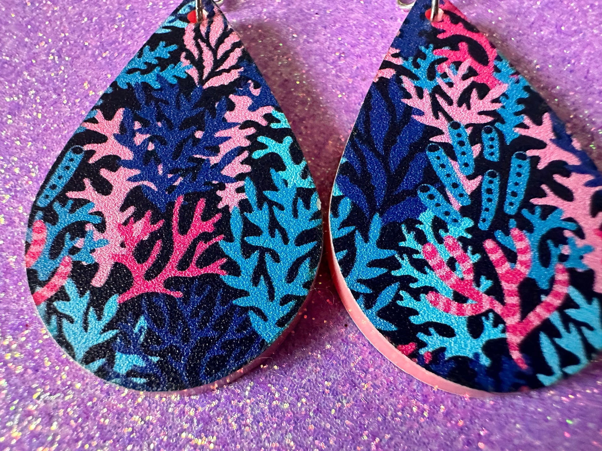 Faux Coral Earrings: Laser Cut Acrylic Coral Reef, Ocean, Diving, Tropical, Underwater, Aquarium, Marine, Best Gifts for Her/Him/Them