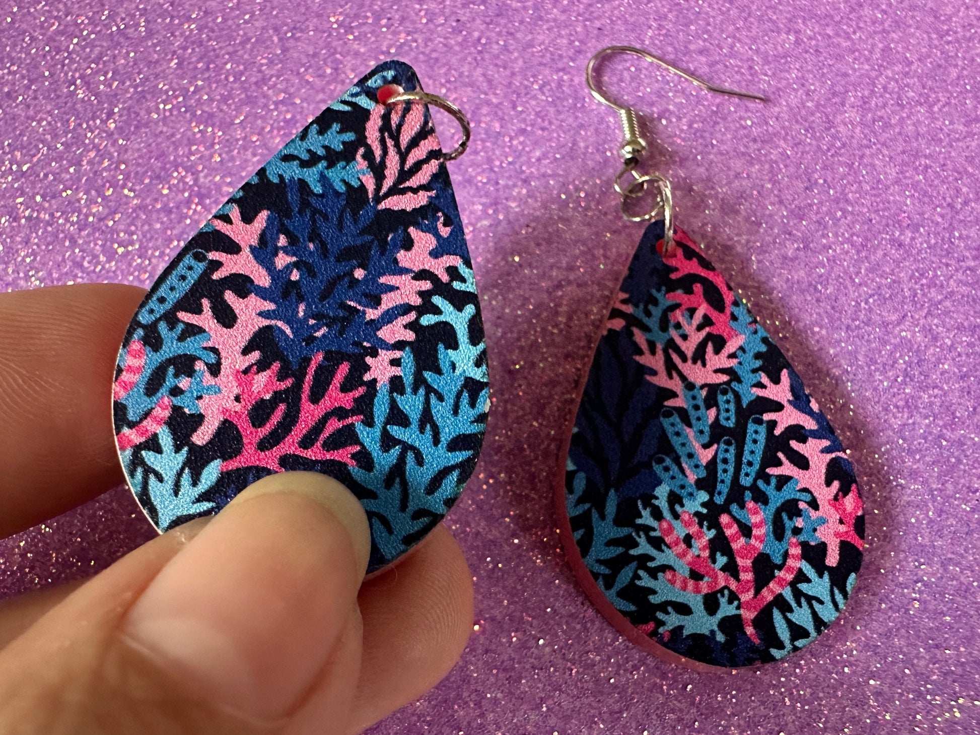 Faux Coral Earrings: Laser Cut Acrylic Coral Reef, Ocean, Diving, Tropical, Underwater, Aquarium, Marine, Best Gifts for Her/Him/Them