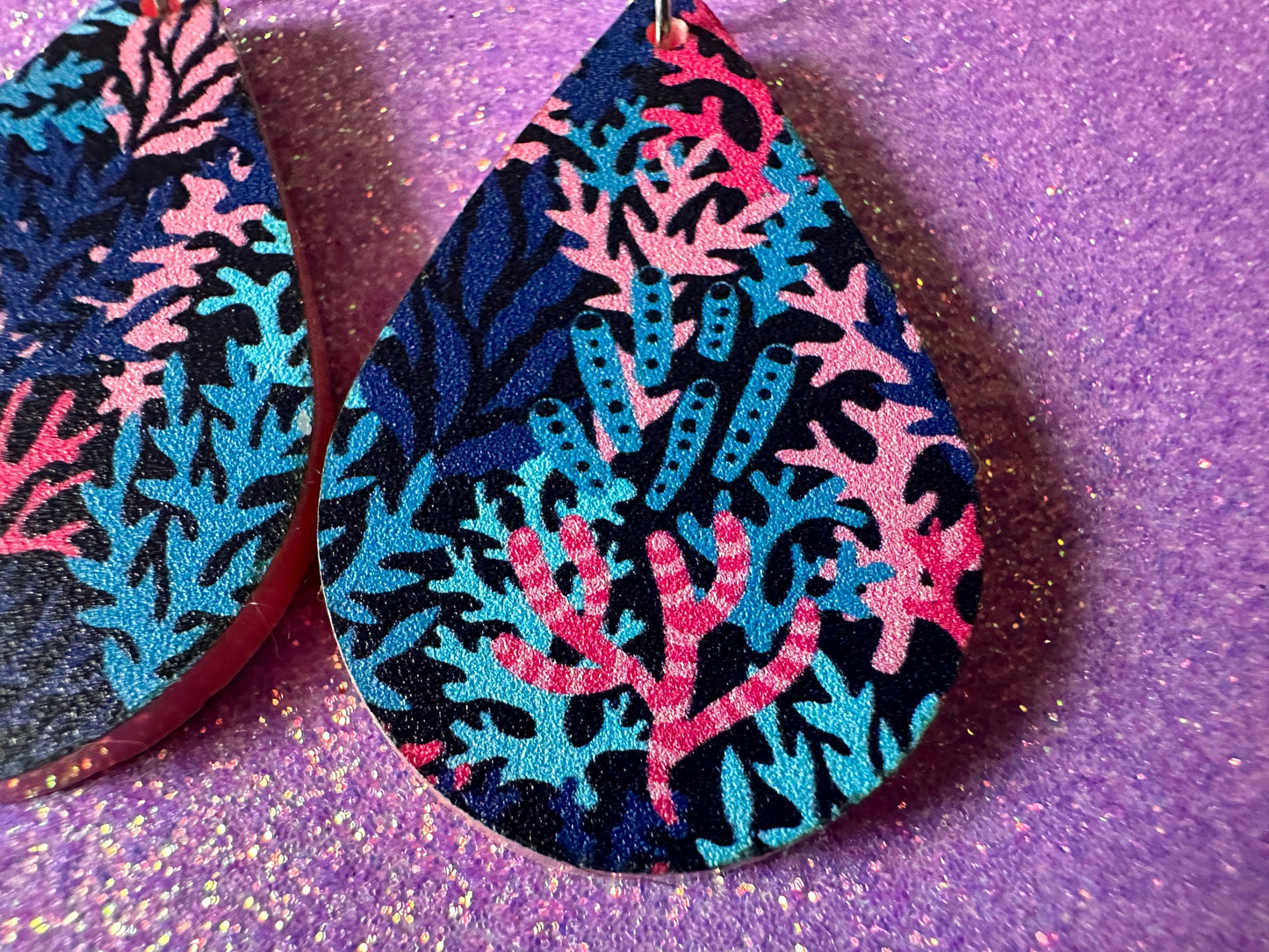Faux Coral Earrings: Laser Cut Acrylic Coral Reef, Ocean, Diving, Tropical, Underwater, Aquarium, Marine, Best Gifts for Her/Him/Them