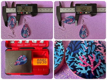 Faux Coral Earrings: Laser Cut Acrylic Coral Reef, Ocean, Diving, Tropical, Underwater, Aquarium, Marine, Best Gifts for Her/Him/Them