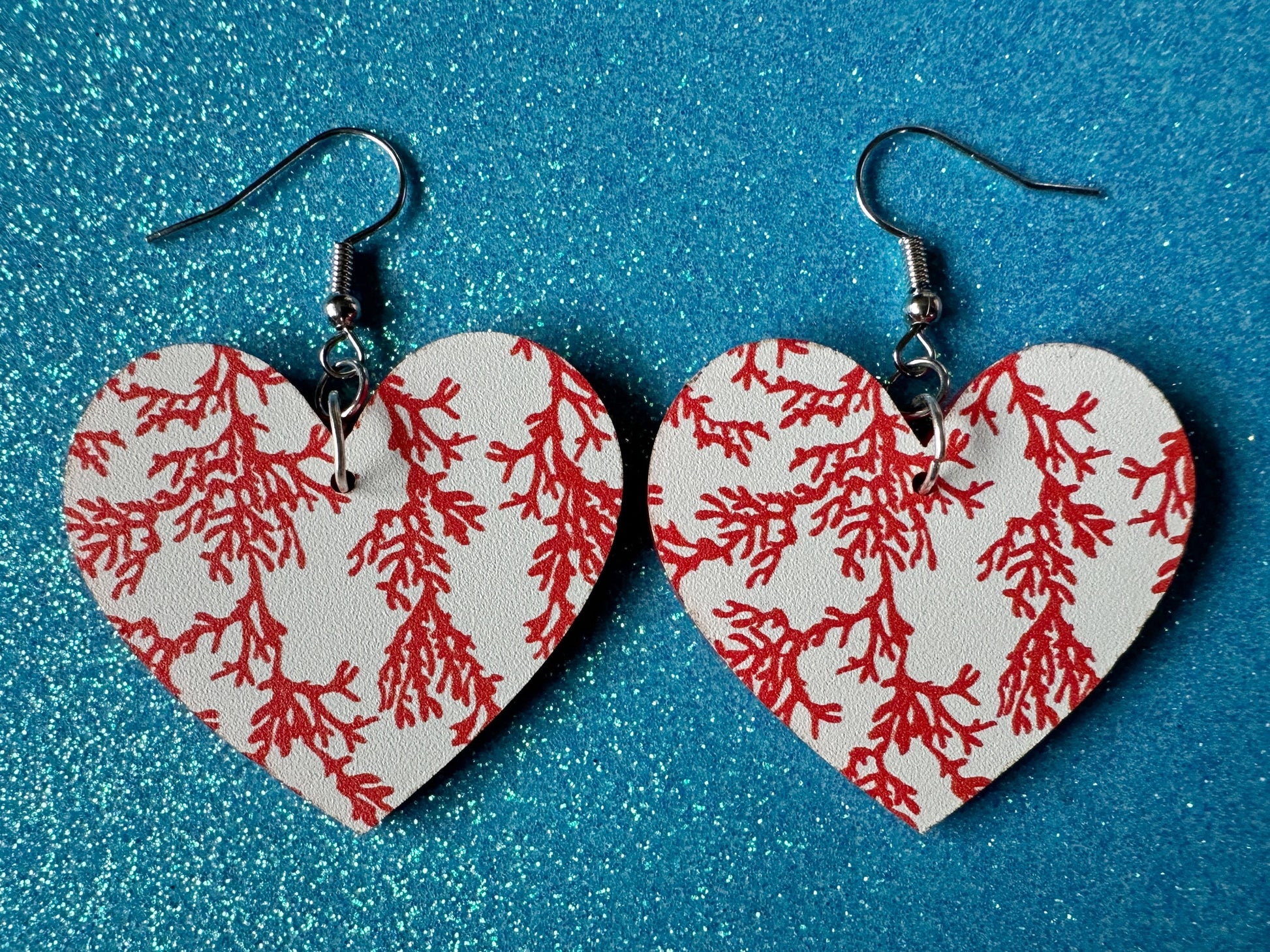 Faux Coral Earrings: Laser Cut Acrylic Red Coral Reef, Ocean, Diving, Tropical, Underwater, Aquarium, Marine, Best Gifts for Her/Him/Them