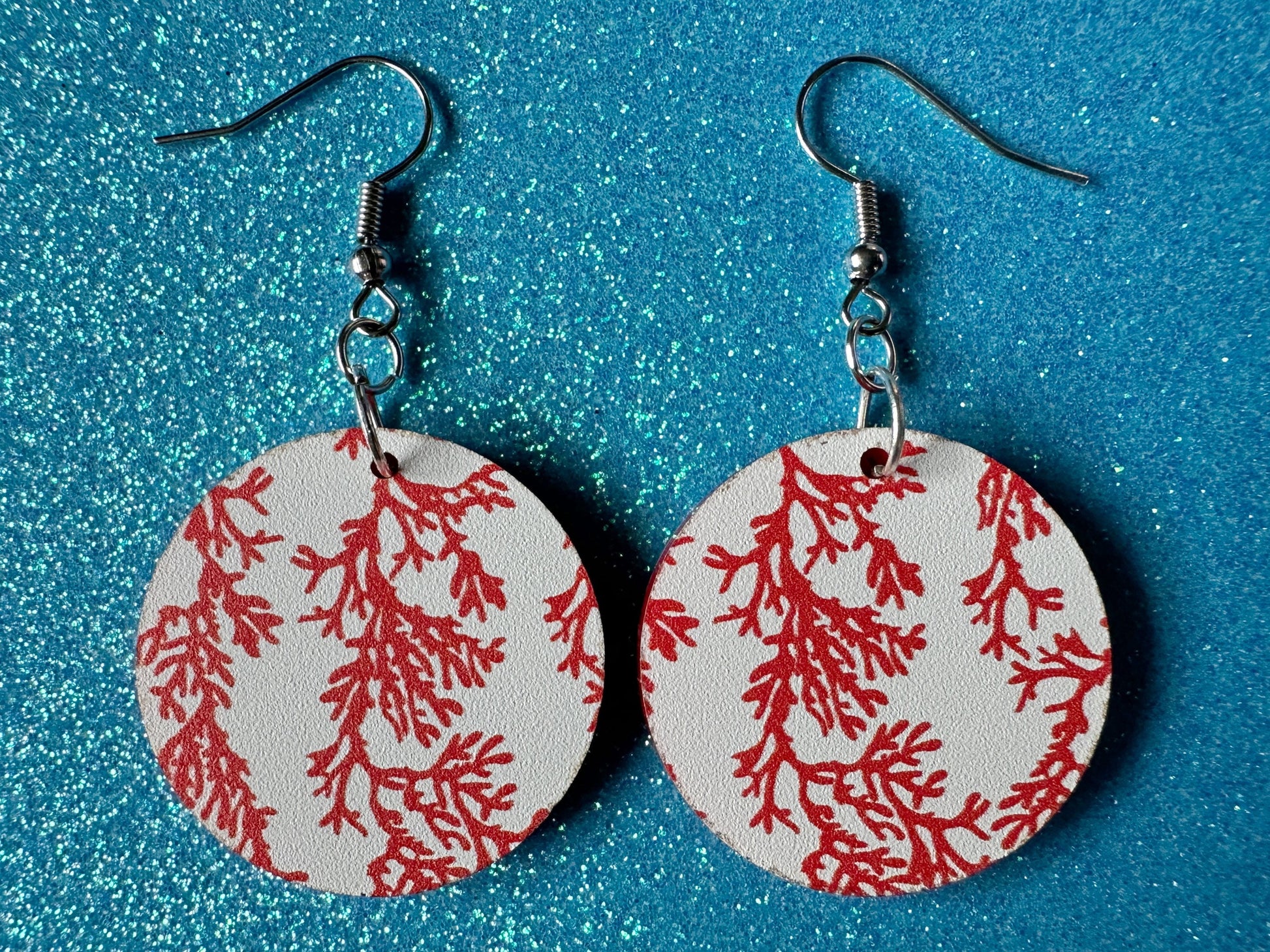 Faux Coral Earrings: Laser Cut Acrylic Red Coral Reef, Ocean, Diving, Tropical, Underwater, Aquarium, Marine, Best Gifts for Her/Him/Them