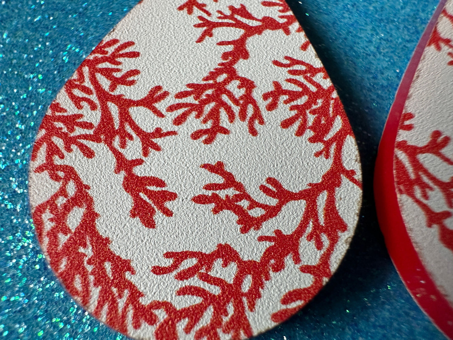 Faux Coral Earrings: Laser Cut Acrylic Red Coral Reef, Ocean, Diving, Tropical, Underwater, Aquarium, Marine, Best Gifts for Her/Him/Them