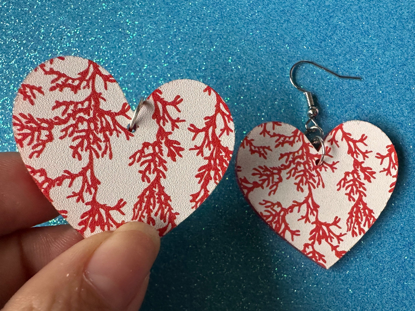 Faux Coral Earrings: Laser Cut Acrylic Red Coral Reef, Ocean, Diving, Tropical, Underwater, Aquarium, Marine, Best Gifts for Her/Him/Them