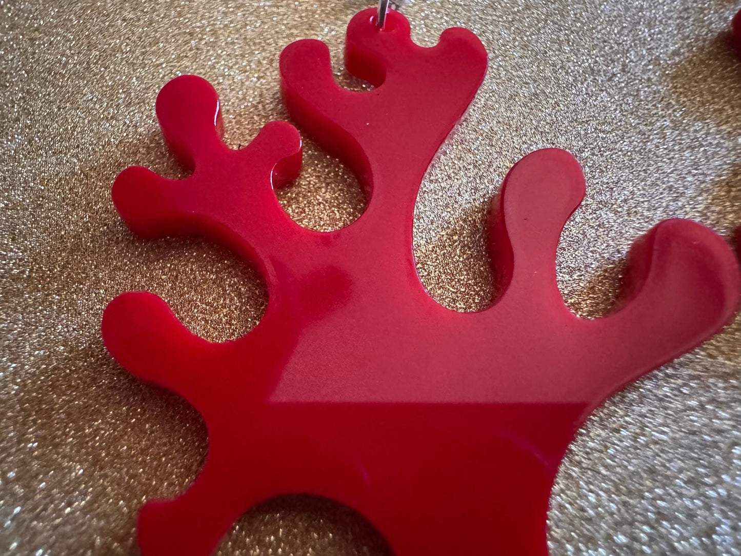 Faux Coral Earrings: Laser Cut Acrylic Red Coral Reef, Ocean, Diving, Tropical, Underwater, Aquarium, Marine, Best Gifts for Her/Him/Them