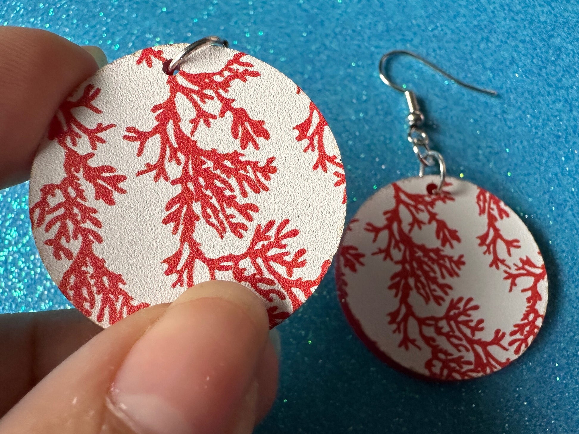 Faux Coral Earrings: Laser Cut Acrylic Red Coral Reef, Ocean, Diving, Tropical, Underwater, Aquarium, Marine, Best Gifts for Her/Him/Them