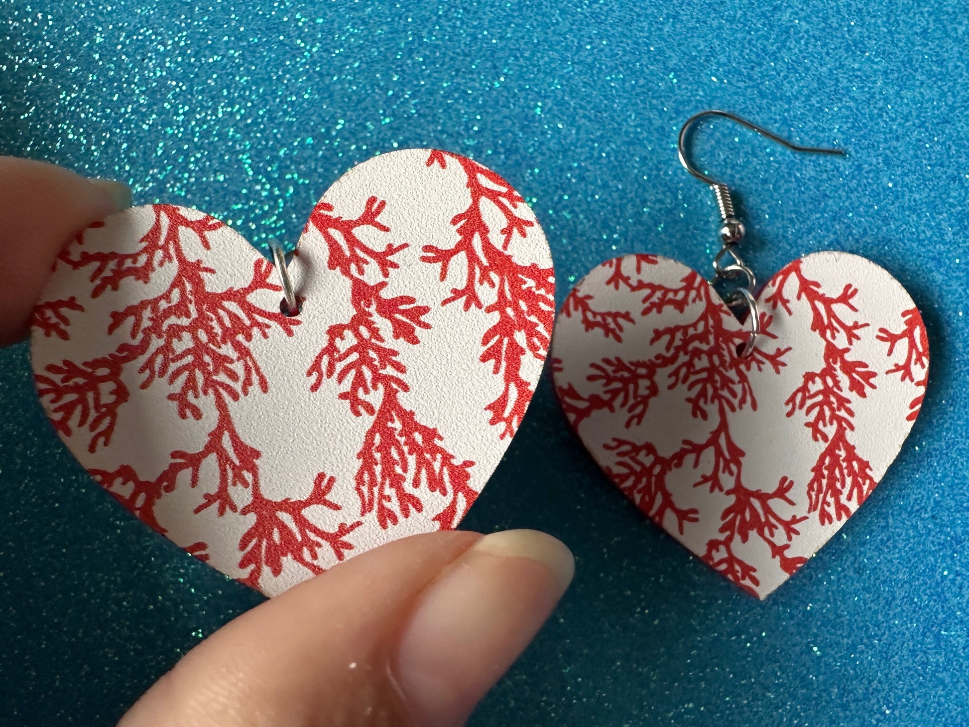 Faux Coral Earrings: Laser Cut Acrylic Red Coral Reef, Ocean, Diving, Tropical, Underwater, Aquarium, Marine, Best Gifts for Her/Him/Them