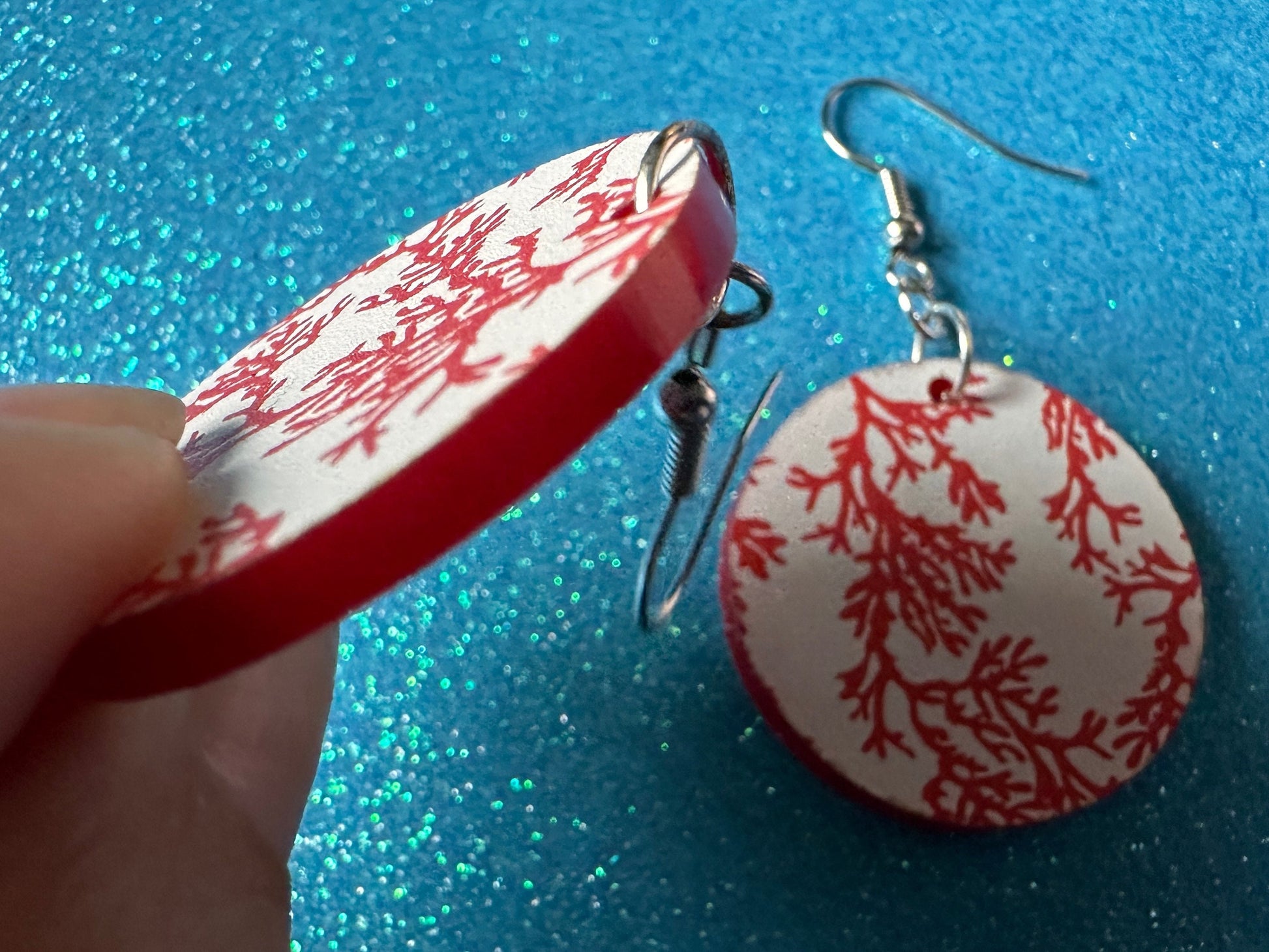 Faux Coral Earrings: Laser Cut Acrylic Red Coral Reef, Ocean, Diving, Tropical, Underwater, Aquarium, Marine, Best Gifts for Her/Him/Them