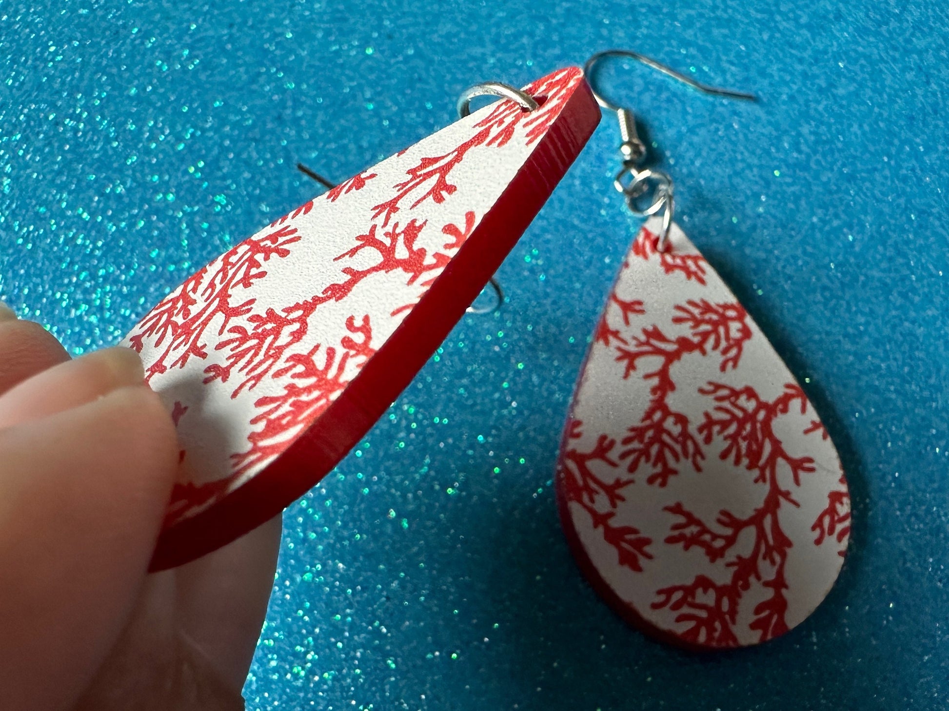 Faux Coral Earrings: Laser Cut Acrylic Red Coral Reef, Ocean, Diving, Tropical, Underwater, Aquarium, Marine, Best Gifts for Her/Him/Them
