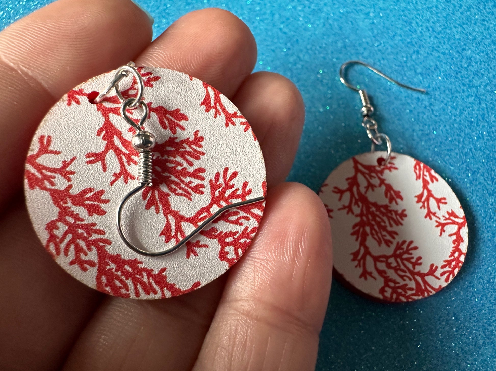 Faux Coral Earrings: Laser Cut Acrylic Red Coral Reef, Ocean, Diving, Tropical, Underwater, Aquarium, Marine, Best Gifts for Her/Him/Them