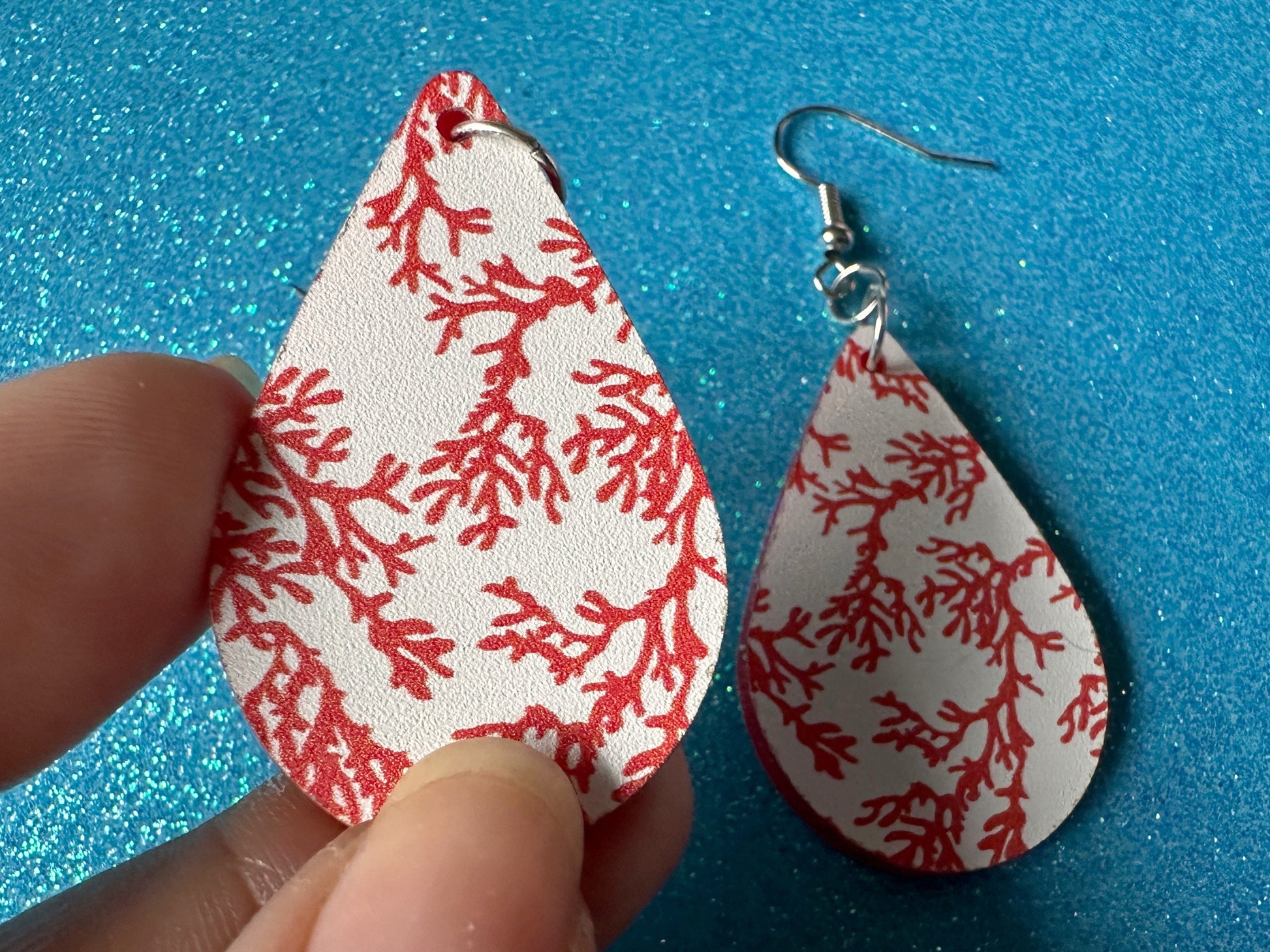 Faux Coral Earrings: Laser Cut Acrylic Red Coral Reef, Ocean, Diving, Tropical, Underwater, Aquarium, Marine, Best Gifts for Her/Him/Them