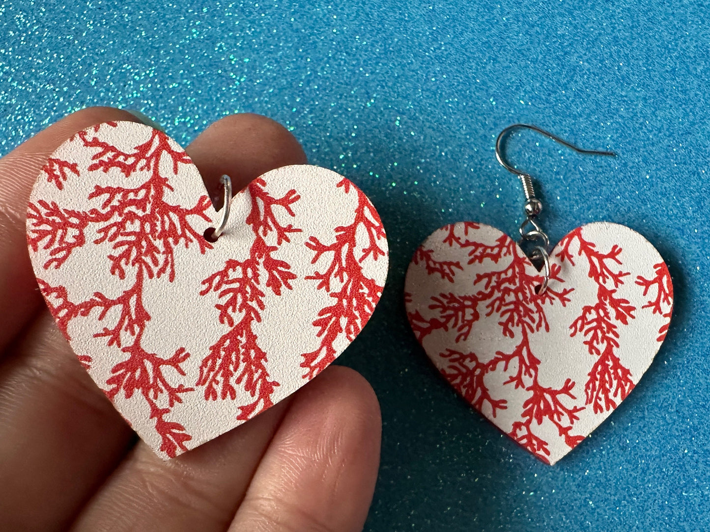 Faux Coral Earrings: Laser Cut Acrylic Red Coral Reef, Ocean, Diving, Tropical, Underwater, Aquarium, Marine, Best Gifts for Her/Him/Them