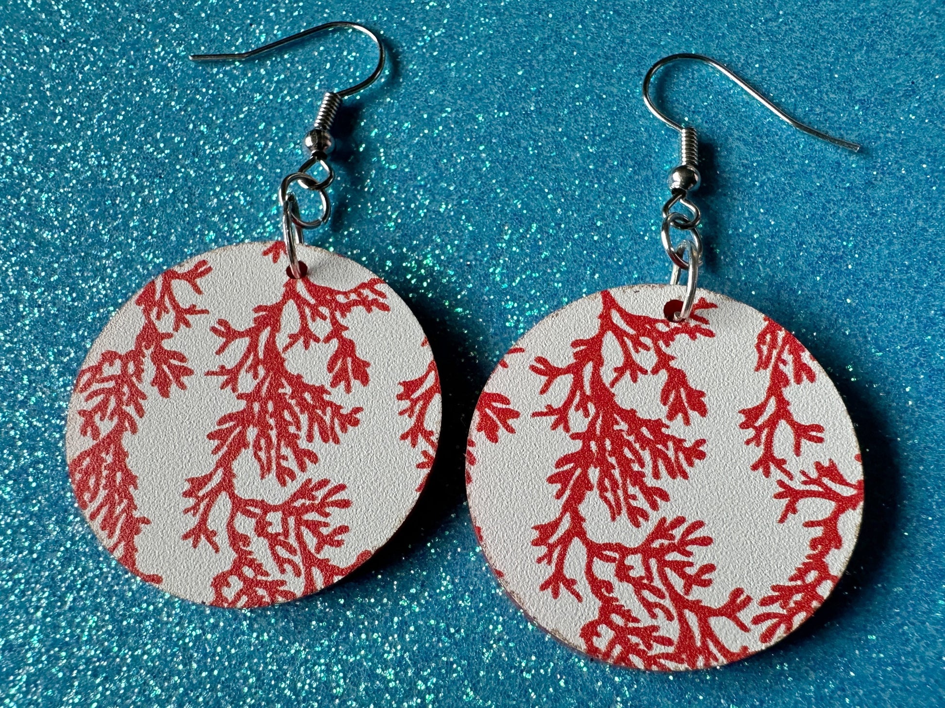 Faux Coral Earrings: Laser Cut Acrylic Red Coral Reef, Ocean, Diving, Tropical, Underwater, Aquarium, Marine, Best Gifts for Her/Him/Them
