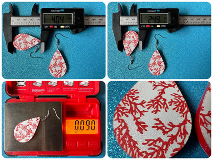 Faux Coral Earrings: Laser Cut Acrylic Red Coral Reef, Ocean, Diving, Tropical, Underwater, Aquarium, Marine, Best Gifts for Her/Him/Them