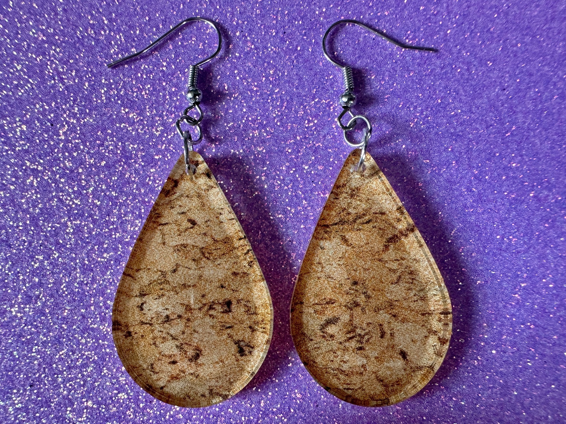 Faux Cork Earrings: Laser Cut Acrylic Cork Earrings, Acrylic Cork Print, Cork Design, Plastic Cork, Alcohol, Best Gifts for Her/Him/Them