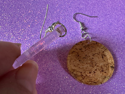 Faux Cork Earrings: Laser Cut Acrylic Cork Earrings, Acrylic Cork Print, Cork Design, Plastic Cork, Alcohol, Best Gifts for Her/Him/Them