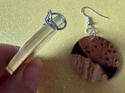 Faux Cork Earrings: Laser Cut Acrylic Cork Earrings, Acrylic Cork Print, Cork Design, Plastic Cork, Alcohol, Best Gifts for Her/Him/Them