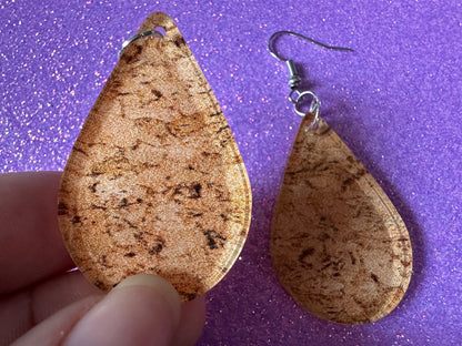 Faux Cork Earrings: Laser Cut Acrylic Cork Earrings, Acrylic Cork Print, Cork Design, Plastic Cork, Alcohol, Best Gifts for Her/Him/Them