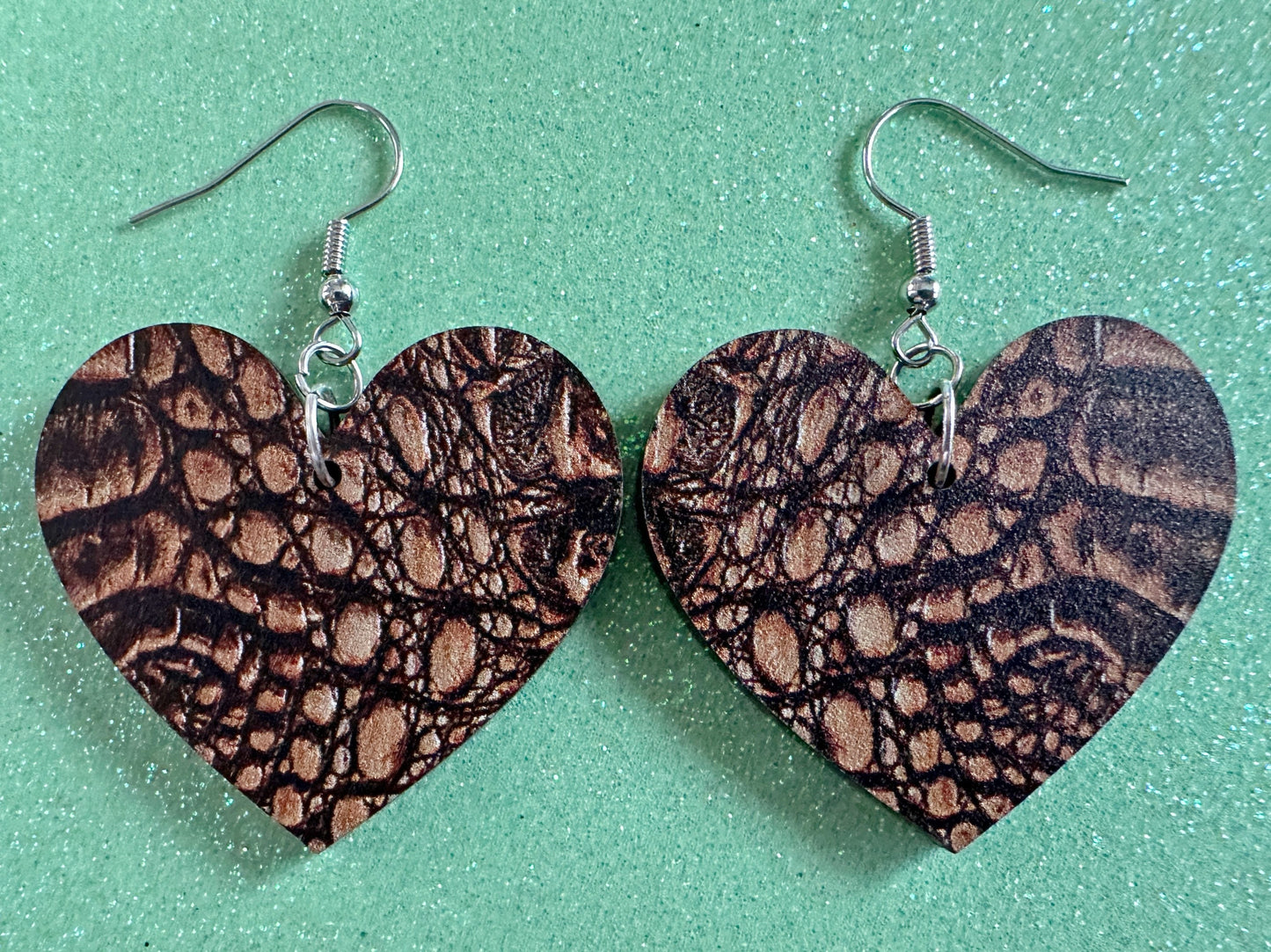 Faux Crocodile Skin Earrings: Laser Cut Acrylic Alligators, Reptile, Animals, Scales, Animal Print, Crocodiles, Best Gifts for Her/Him/Them